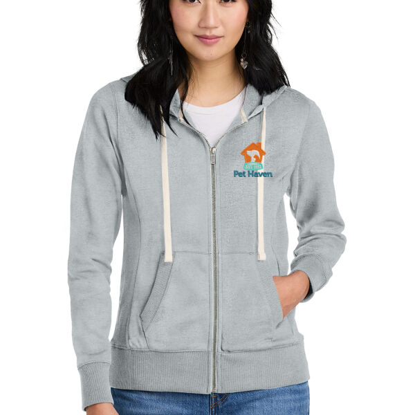 District Womens Re-Fleece Full Zip Hoodie - Embroidered Logo Thumbnail