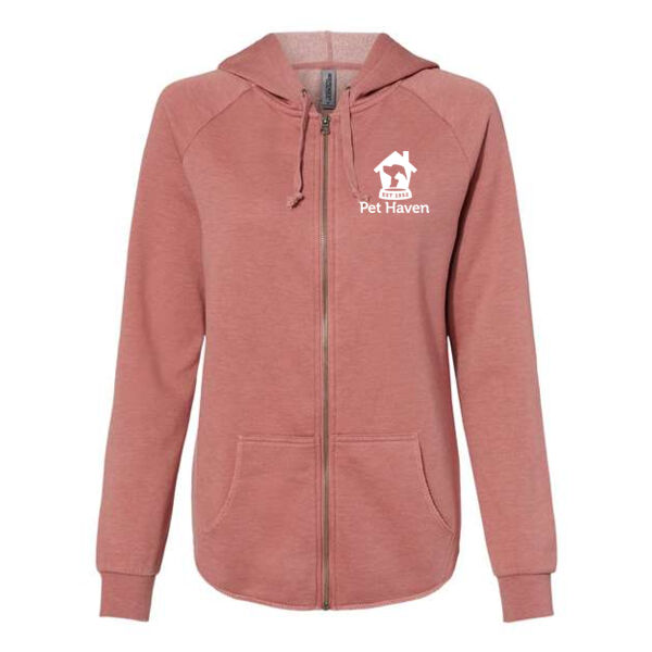 Independent Trading Co. Women's California Wave Wash Full Zip - Embroidered Logo Thumbnail