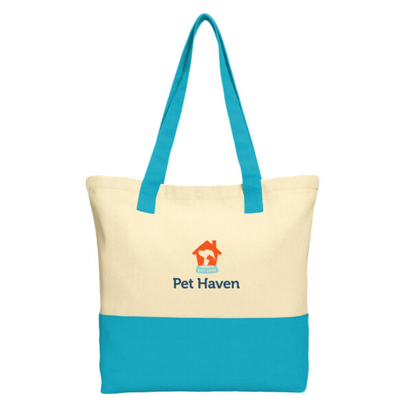 Port Authority Colorblock Cotton Tote - Printed Logo Thumbnail